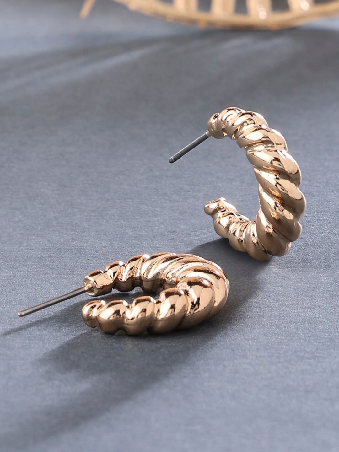 

Accessorize London Gold-Toned Circular Croissant Half Hoop Earrings