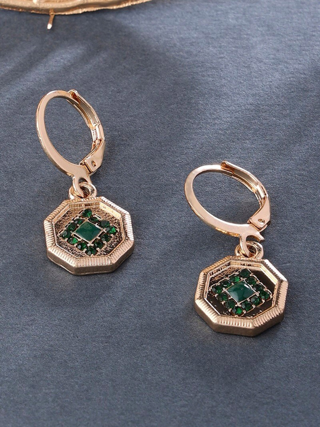 

Accessorize Green Circular Drop Earrings