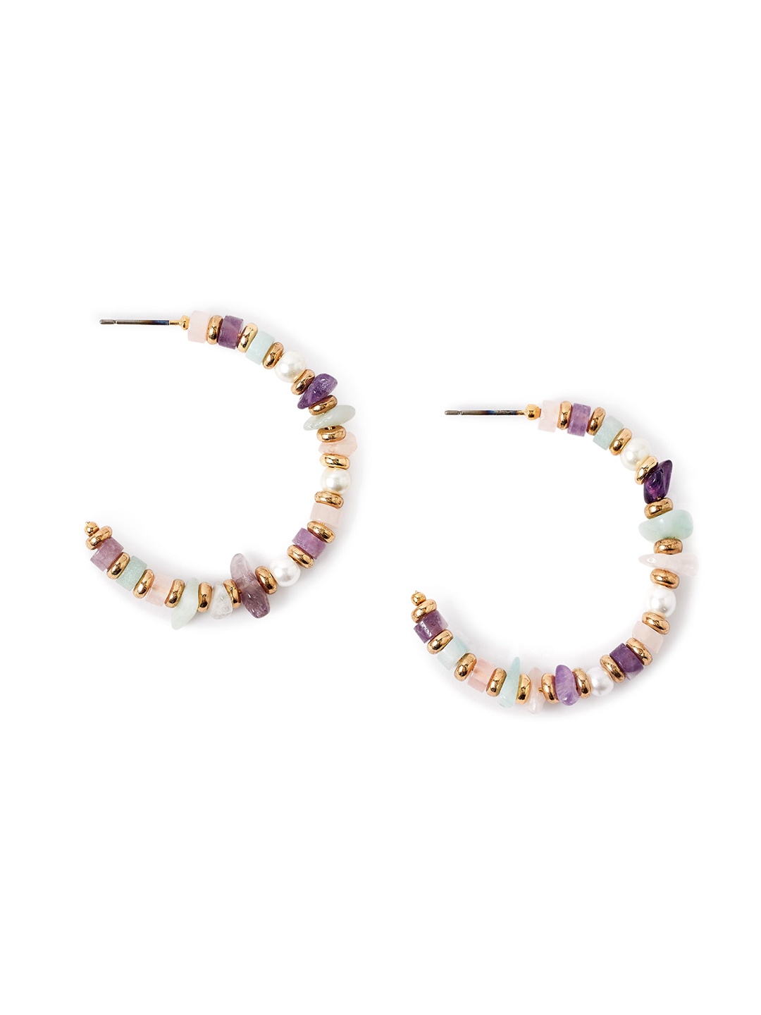 

Accessorize London Multicoloured Celestial Stones Circular Hoop Earrings, Multi