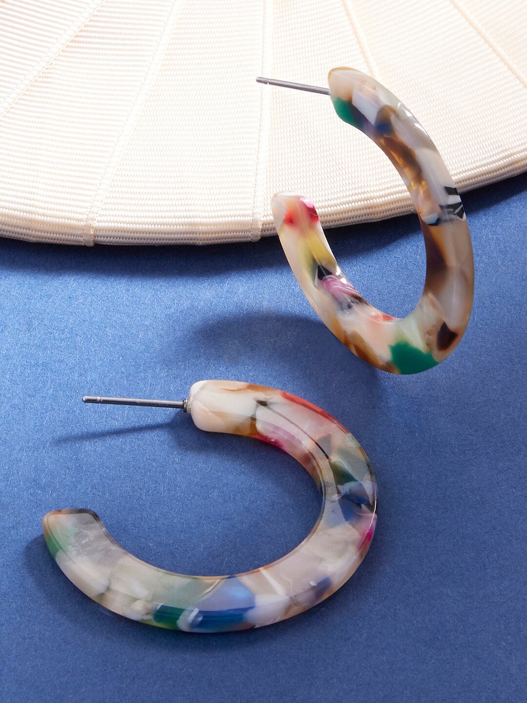 

Accessorize London Willow Circular Half Hoop Earrings, Multi