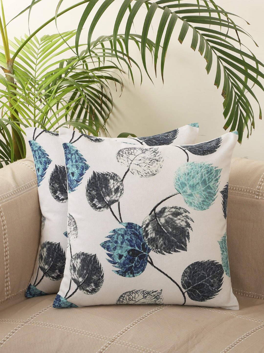 

Jamio Firati Off White & Blue Set of 2 Square Cushion Covers