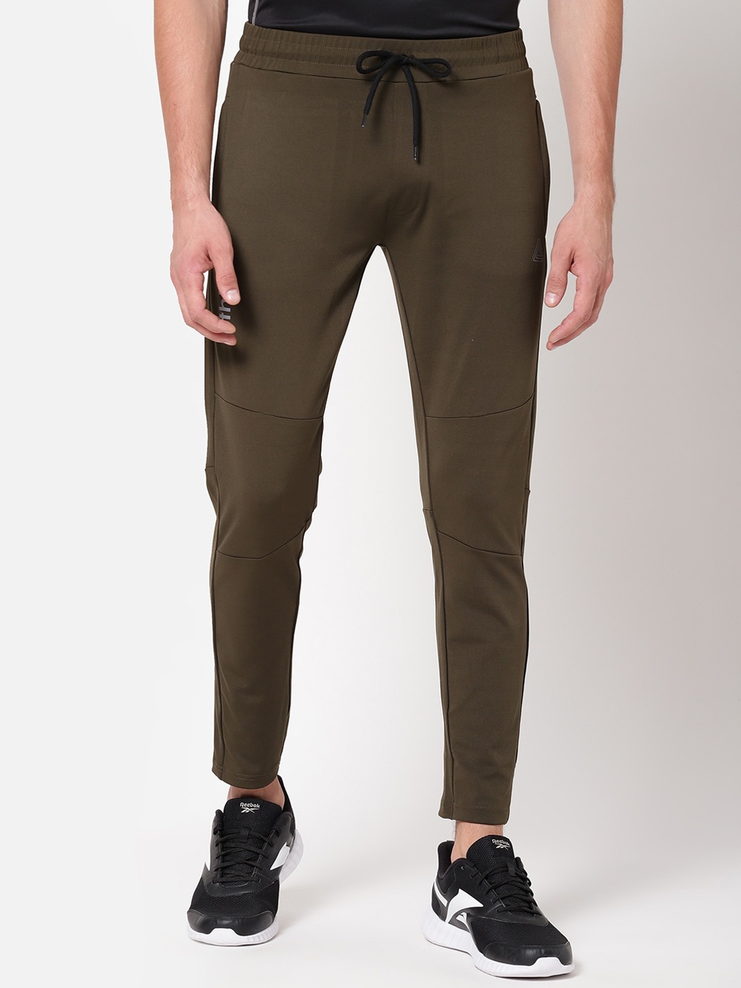 

R&B Men Olive Green Slim Fit Track Pants