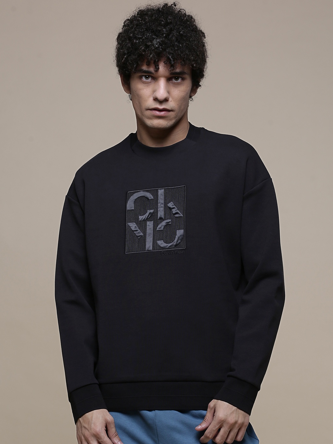 

Calvin Klein Jeans Men Black Brand Logo Printed Sweatshirt