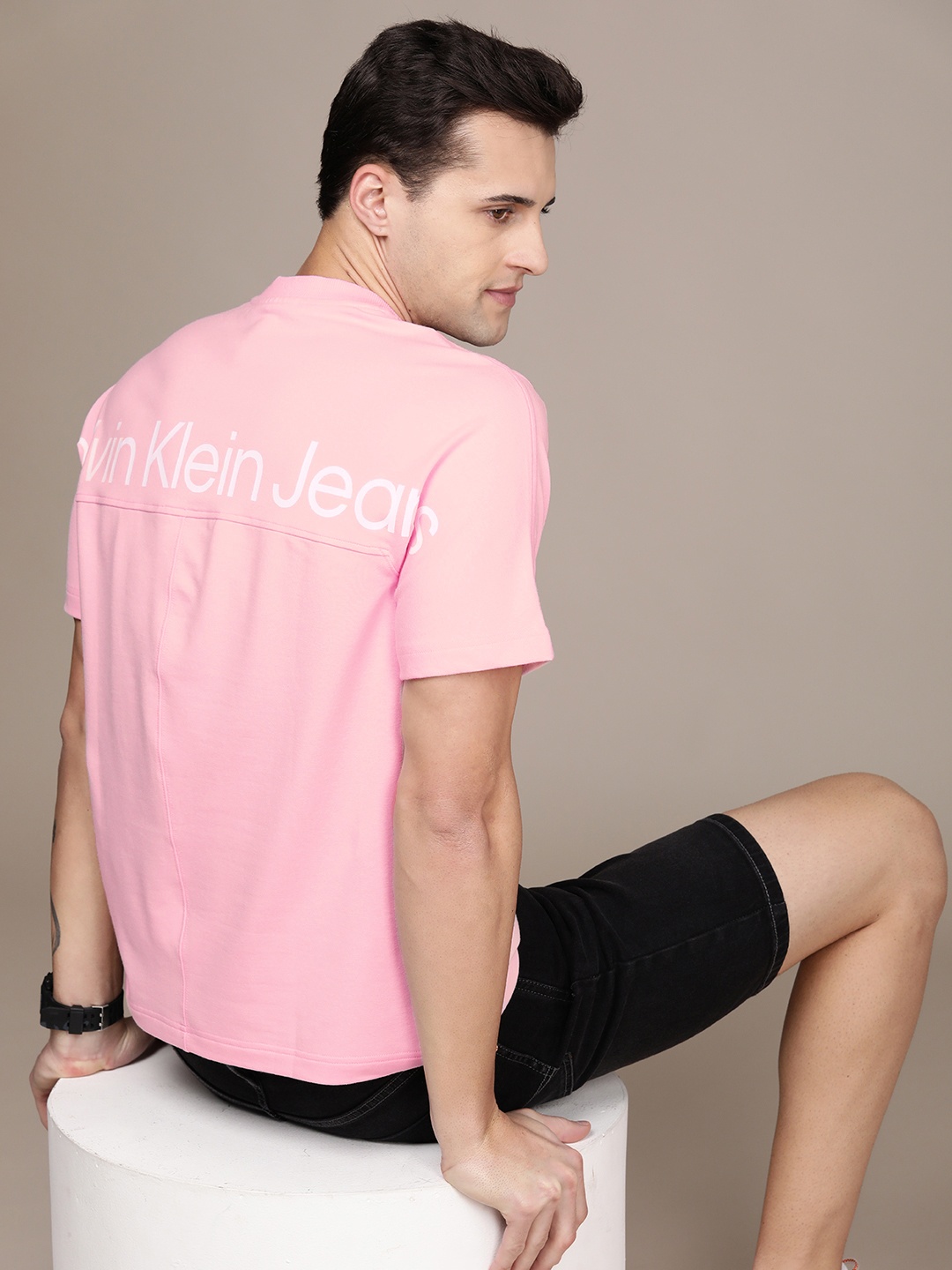 

Calvin Klein Jeans Men Pink Printed Pullover Sweatshirt