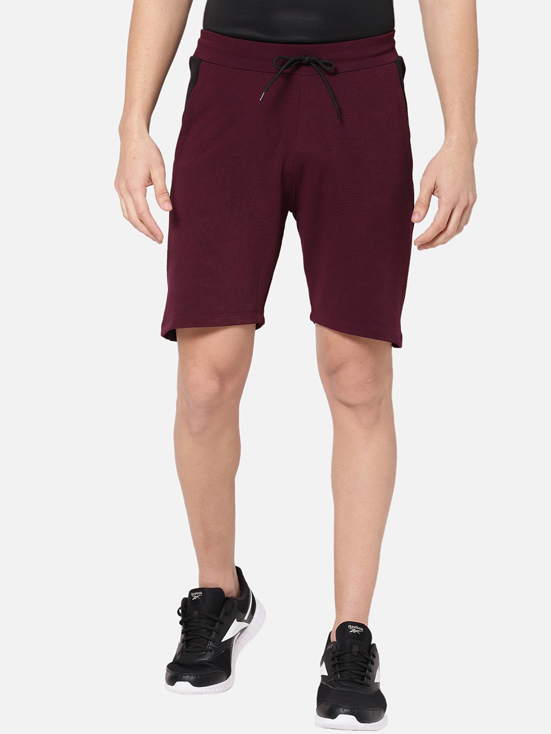 

R&B Men Maroon Typography Printed Slim Fit Sports Shorts