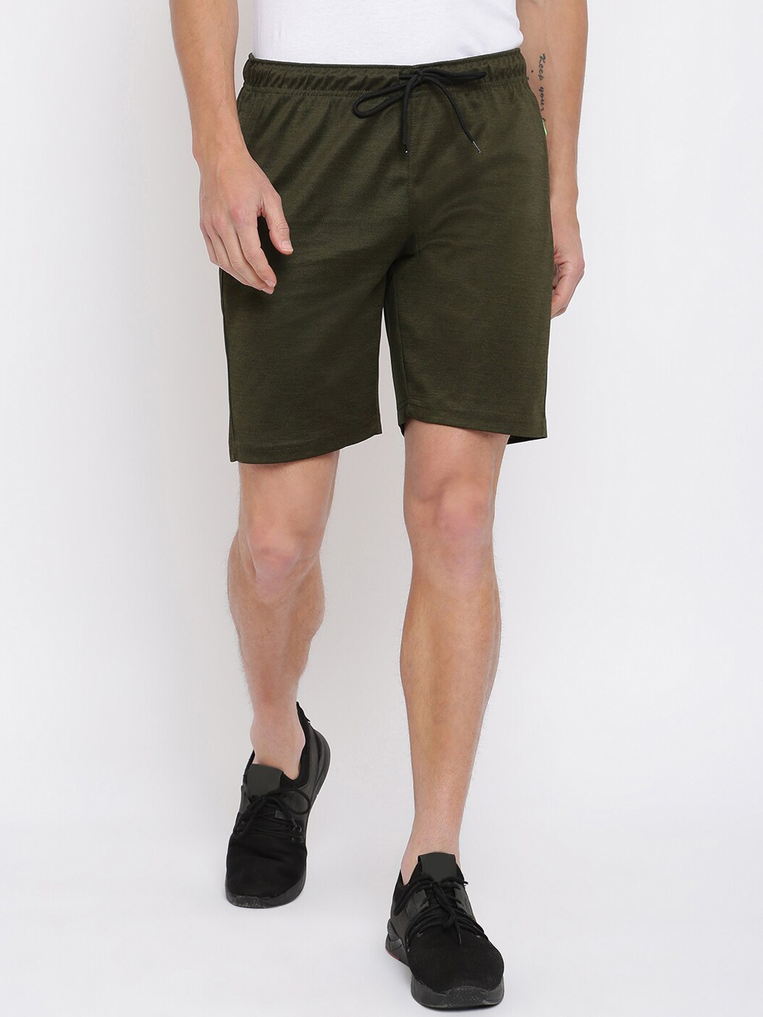 

R&B Men Olive Green Slim Fit Shorts