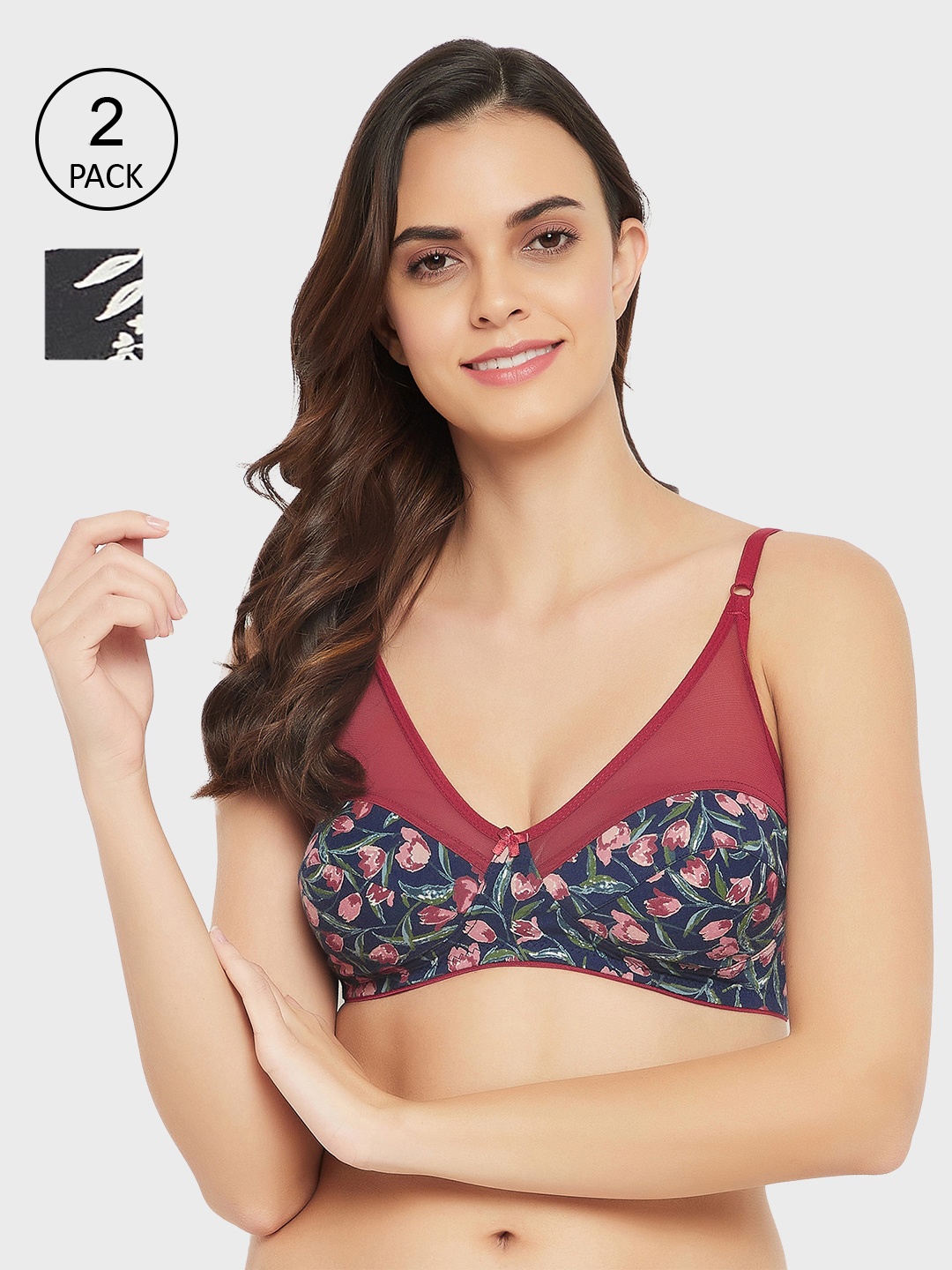 

Clovia Women Multi Bra, Burgundy