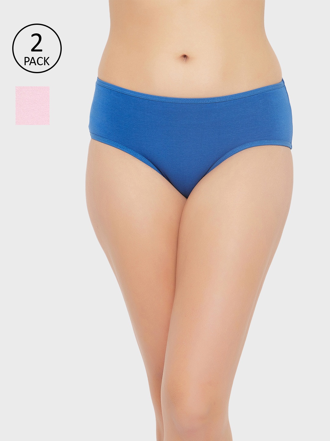 

Clovia Women Pack Of 2 Solid Hipster Briefs, Pink