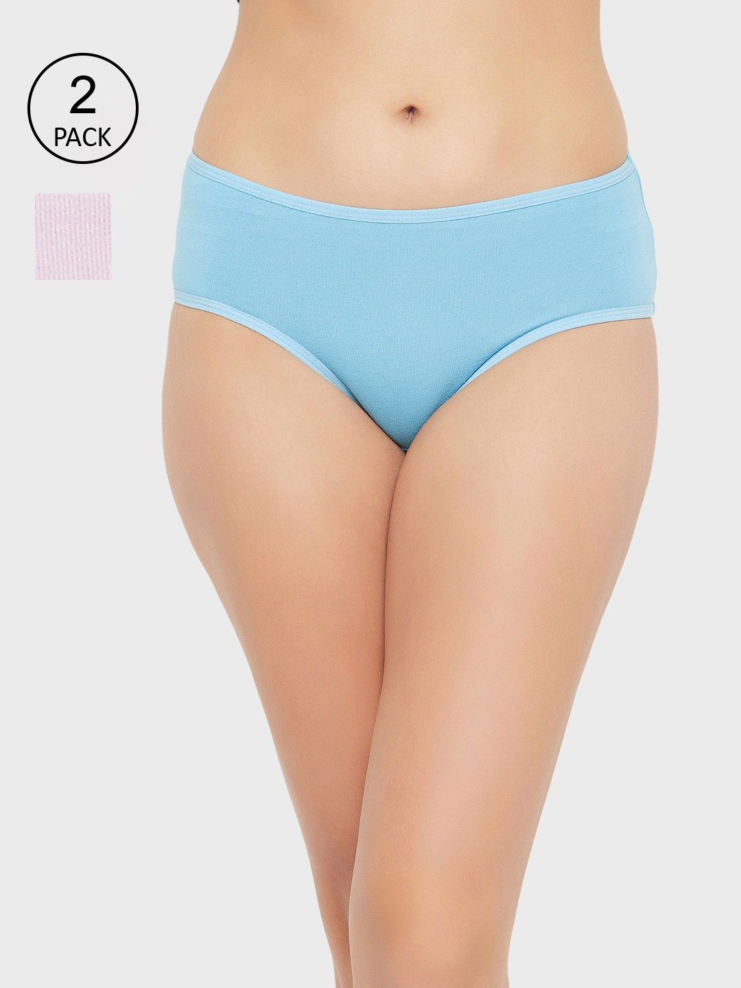 

Clovia Women Pack Of 2 Solid Hipster Cotton Briefs, Pink
