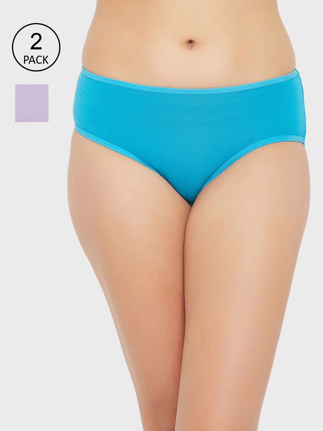 

Clovia Women Pack of 2 Solid Cotton Hipster Briefs, Lavender
