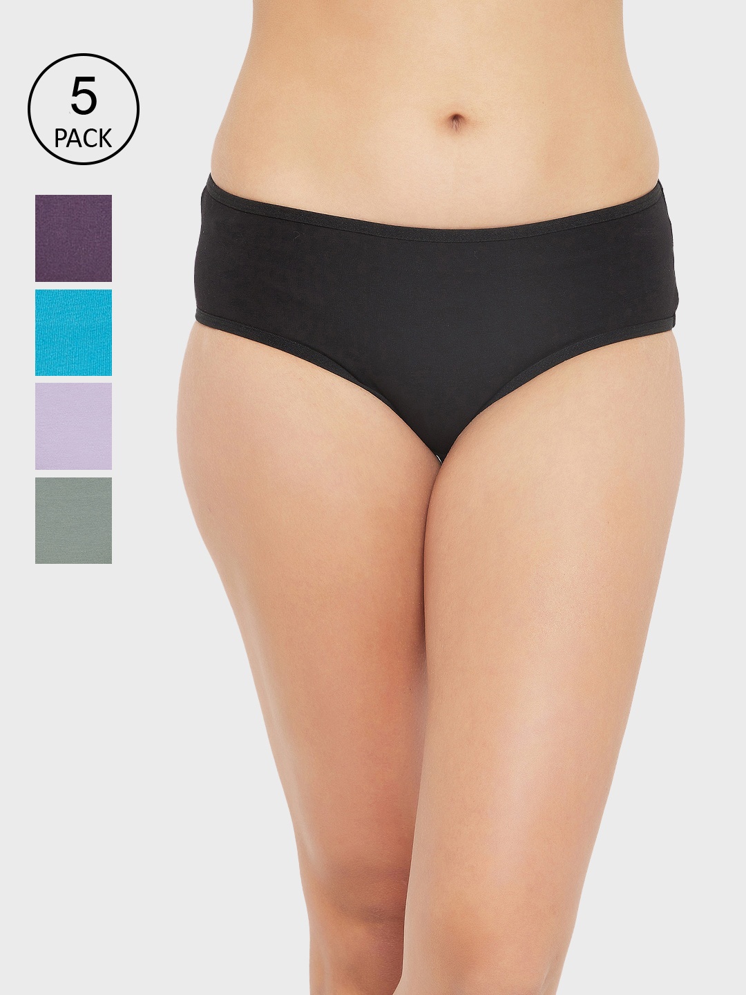 

Clovia Women Pack Of 5 Graphic Printed Hipster Briefs-COMPN1642L, Multi