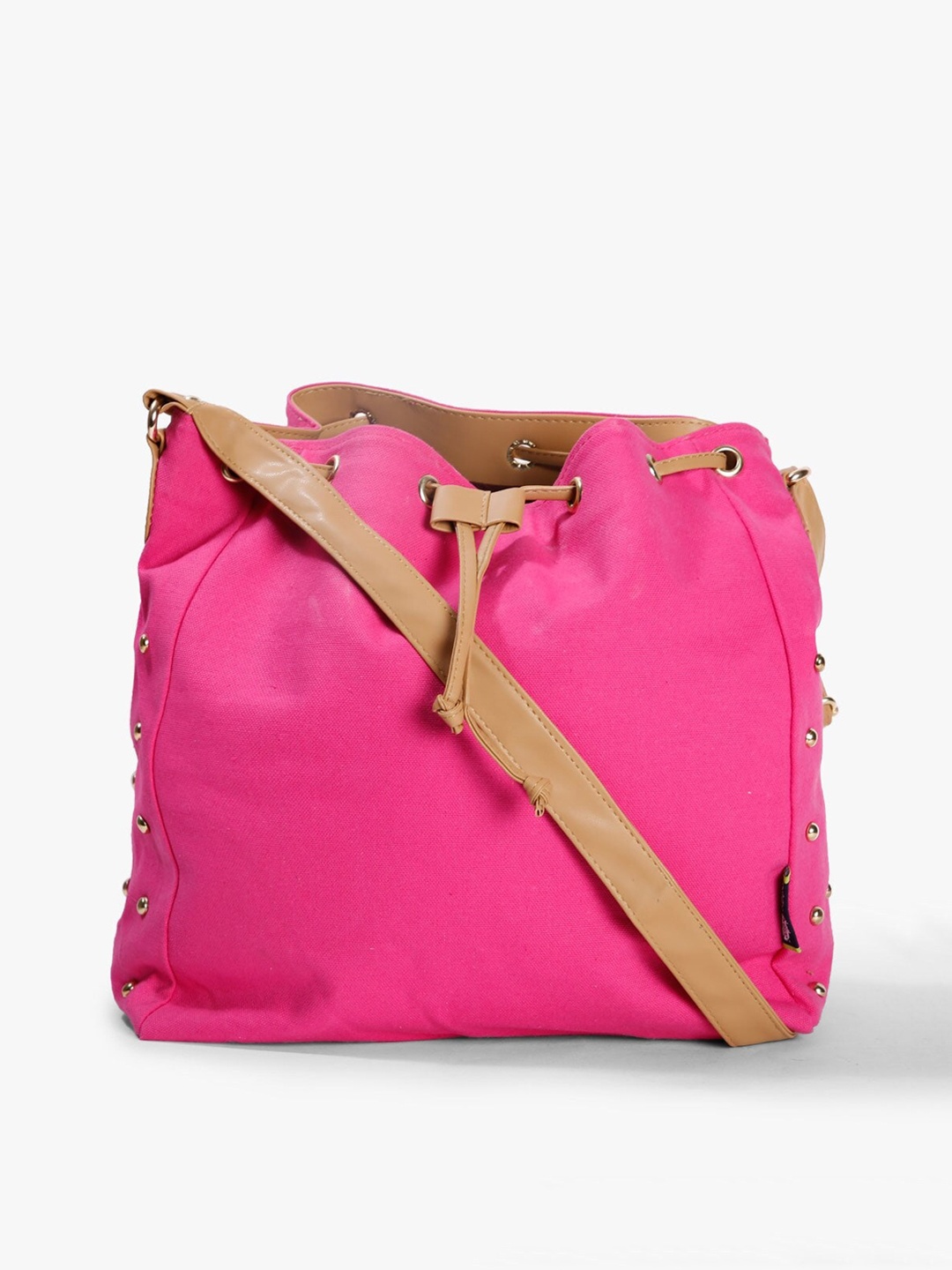 

Kanvas Katha Pink Oversized Bucket Sling Bag