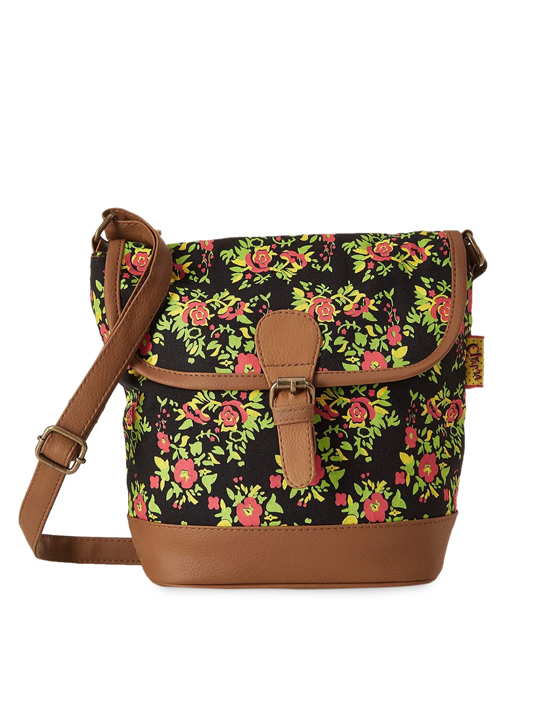 

Kanvas Katha Multicoloured Floral Printed Shopper Sling Bag, Multi