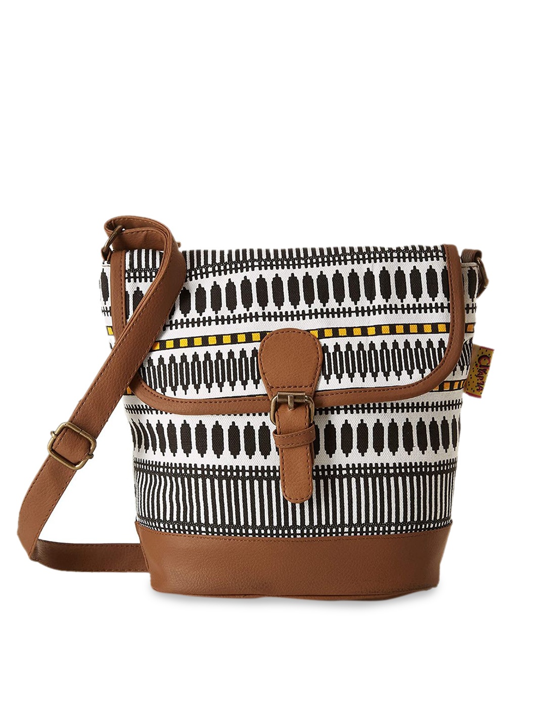 

Kanvas Katha Multicoloured Geometric Bowling Sling Bag with Tasselled, Multi