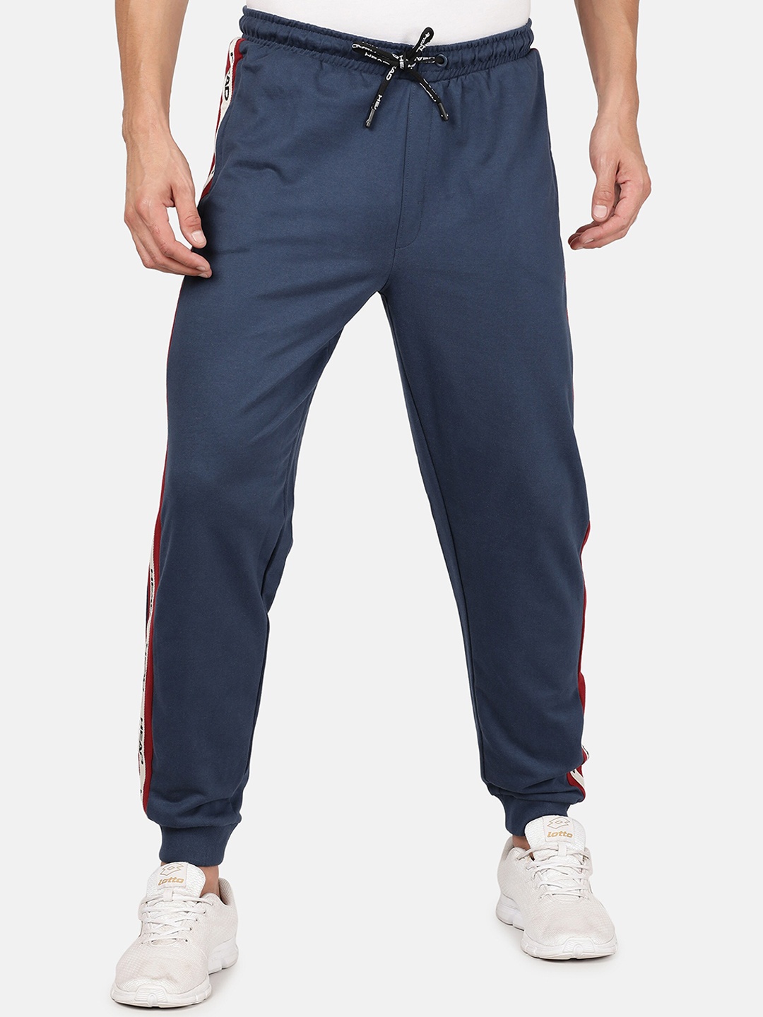 

Head Men Navy Blue Solid Cotton Track Pants
