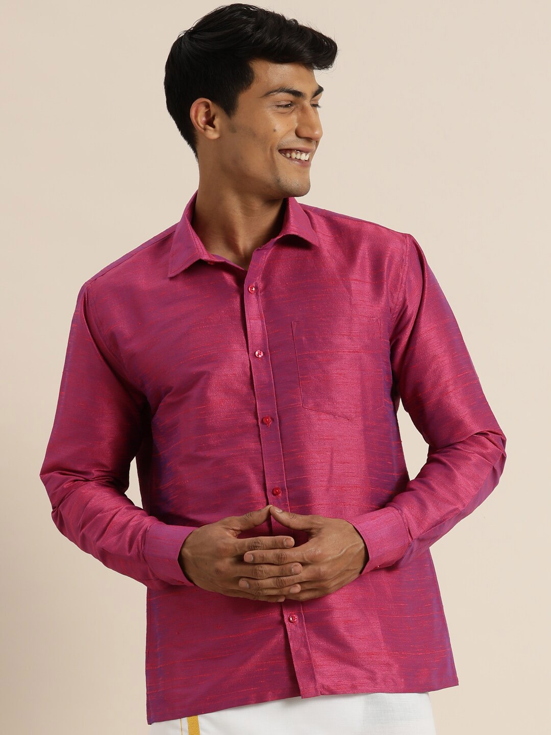 

VASTRAMAY Men Purple Premium Casual Shirt