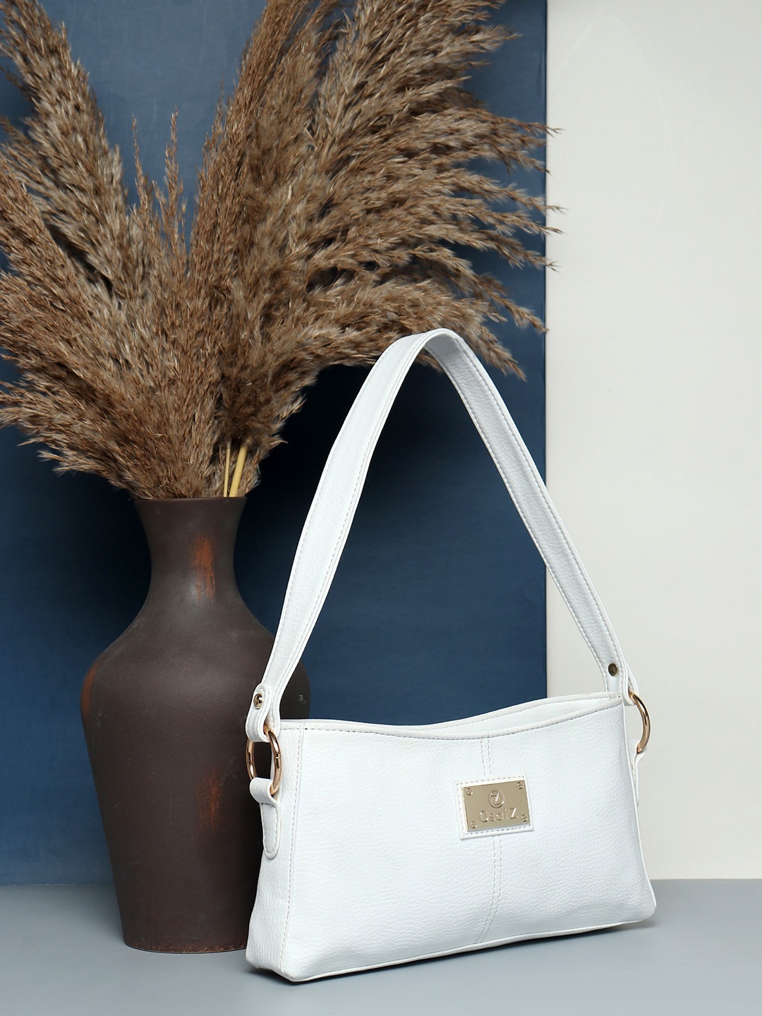 

OsaiZ White PU Structured Sling Bag