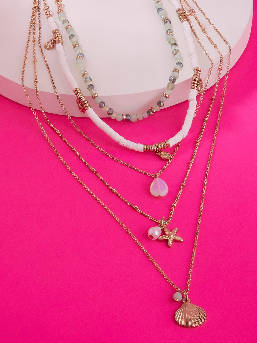 

Accessorize Gold-Toned & Green Bohemian Necklace