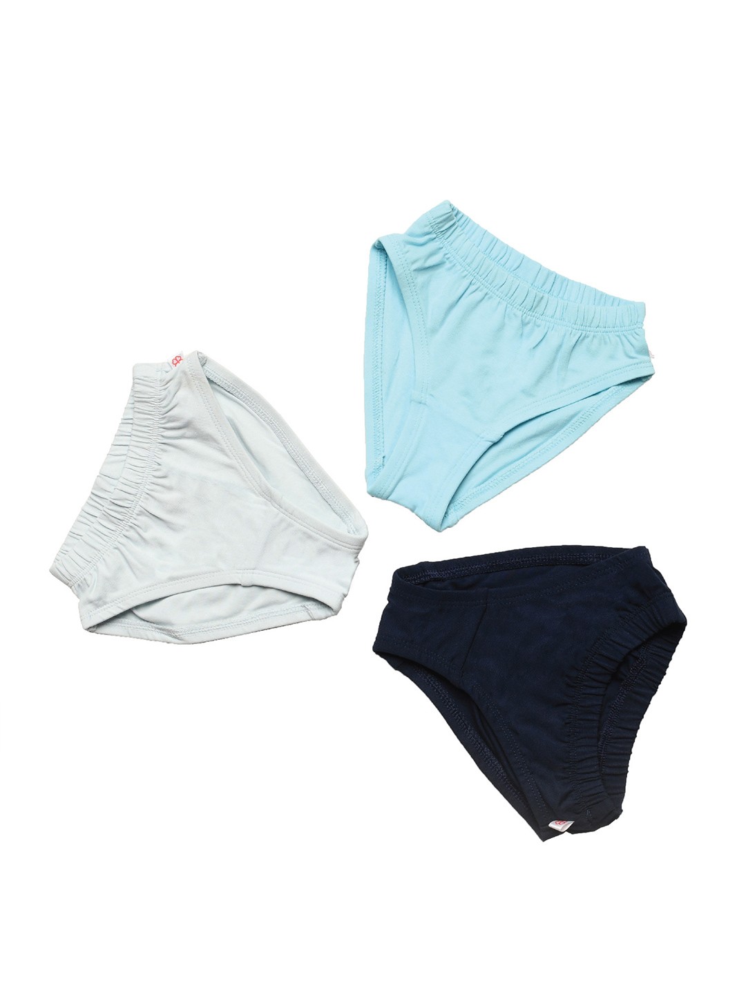 

GREENDIGO Girls Pack Of 3 Solid Organic Cotton Basic Briefs, Blue