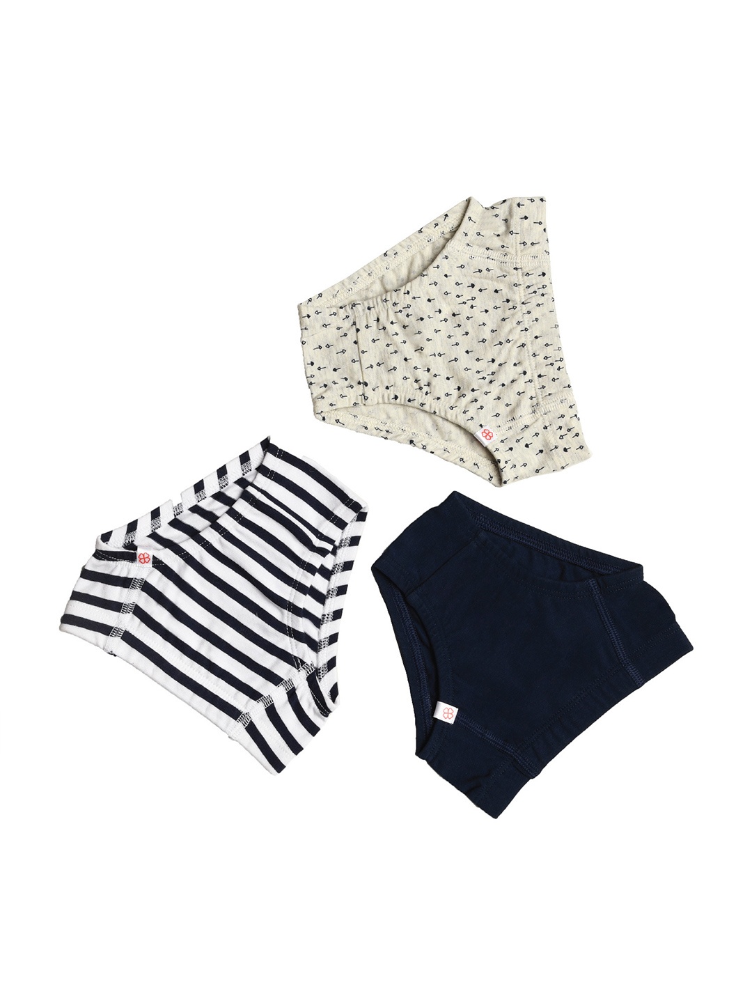 

GREENDIGO Boys Pack Of 3 Printed Organic Cotton Briefs, Blue