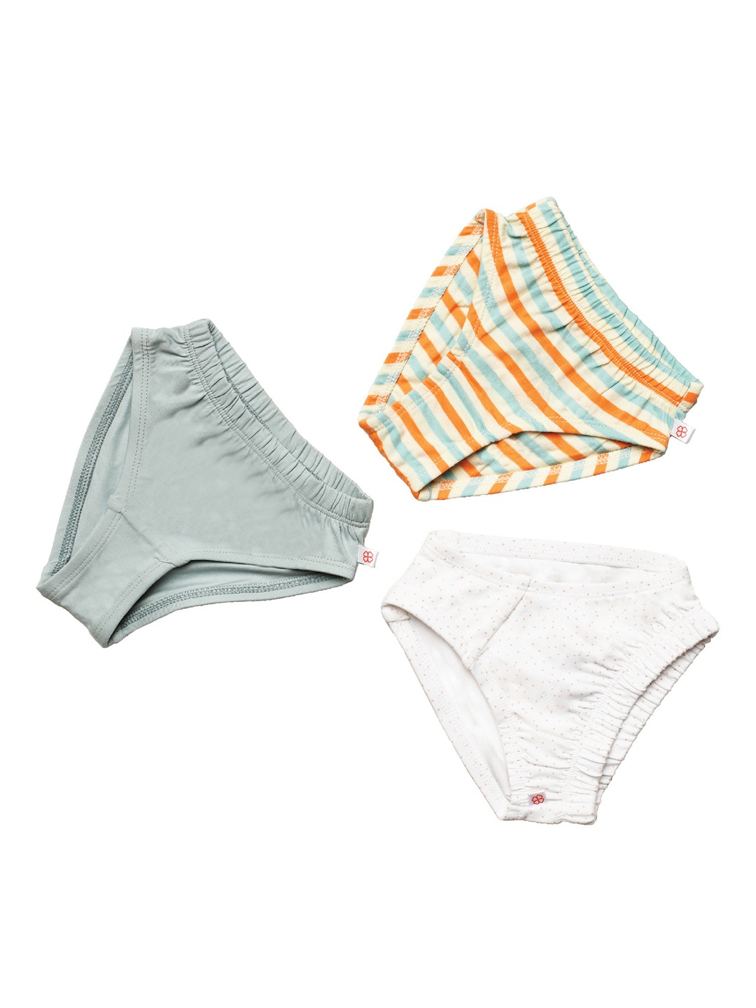 

GREENDIGO Girls Pack of 3 Solid Organic Cotton Briefs, Blue