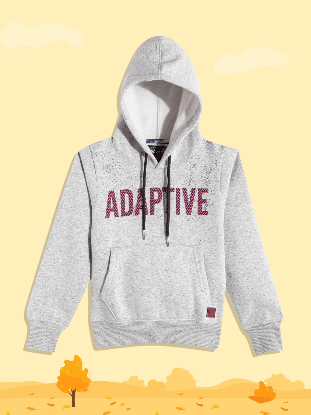 

Little Marco Boys Grey Typography Printed Hooded Sweatshirt