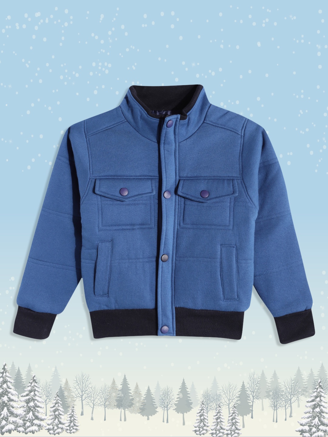 

Little Marco Boys Blue Front Open Sweatshirt