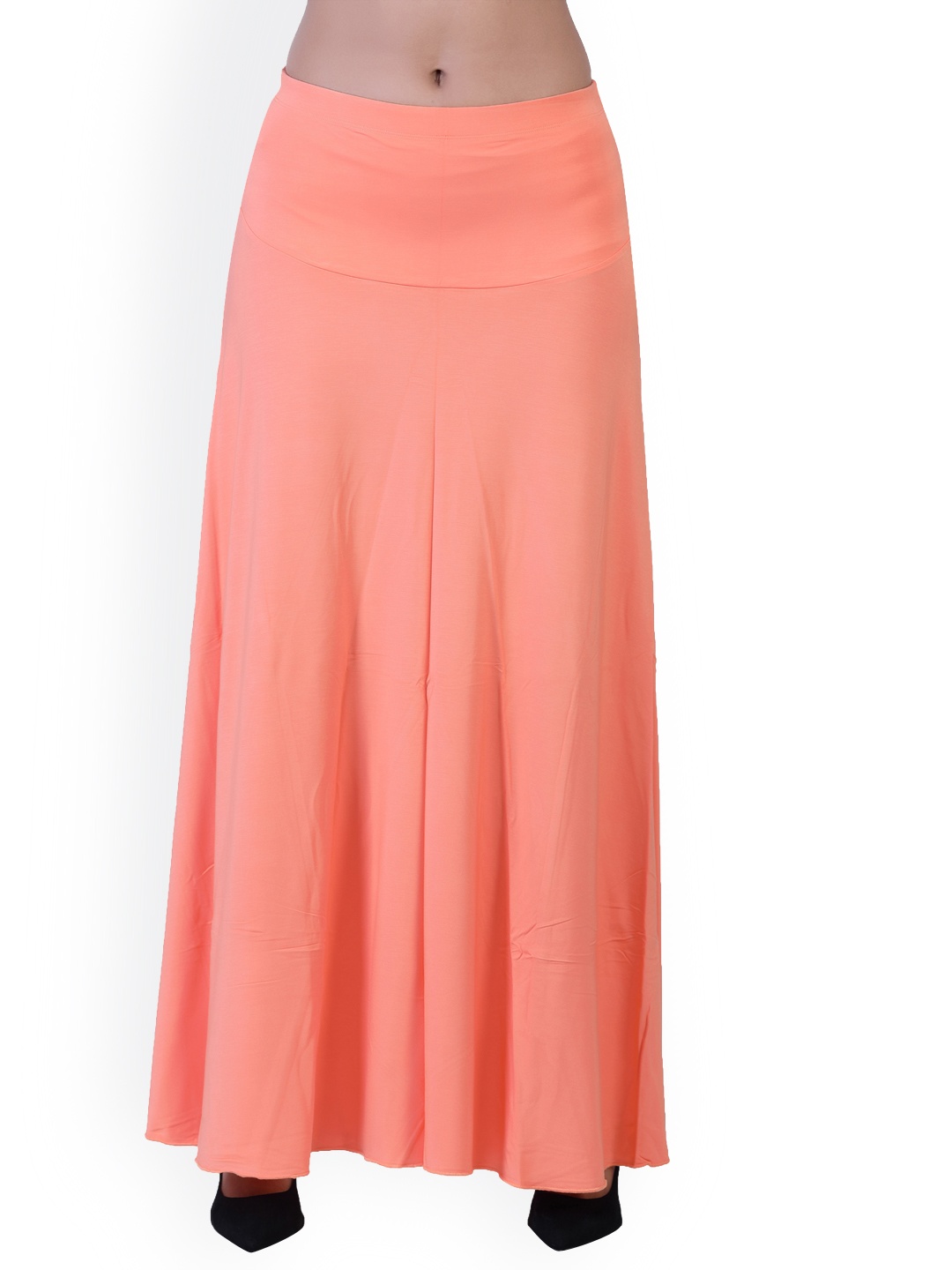 

LAASA SPORTS Women Peach Solid Maxi Skirt