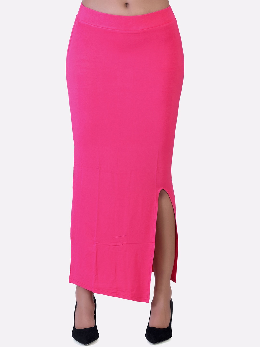 

LAASA SPORTS Women Pink Solid Pencil Midi Skirt