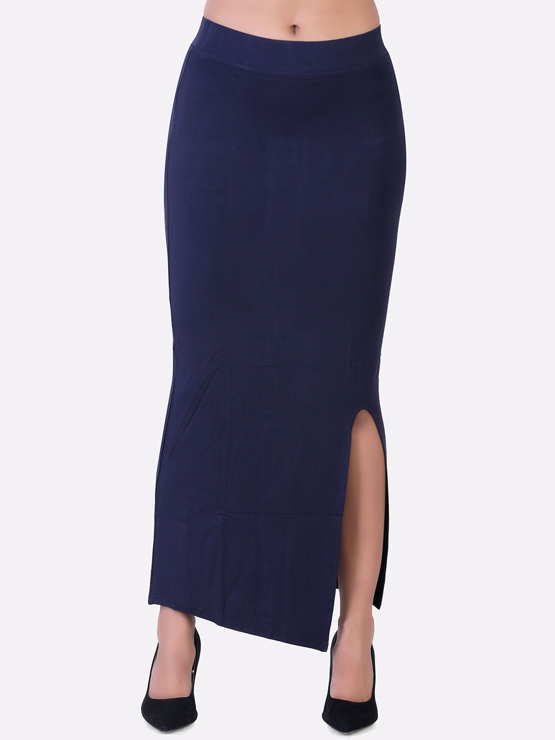 

LAASA SPORTS Women Blue Solid Pencil Maxi Skirt