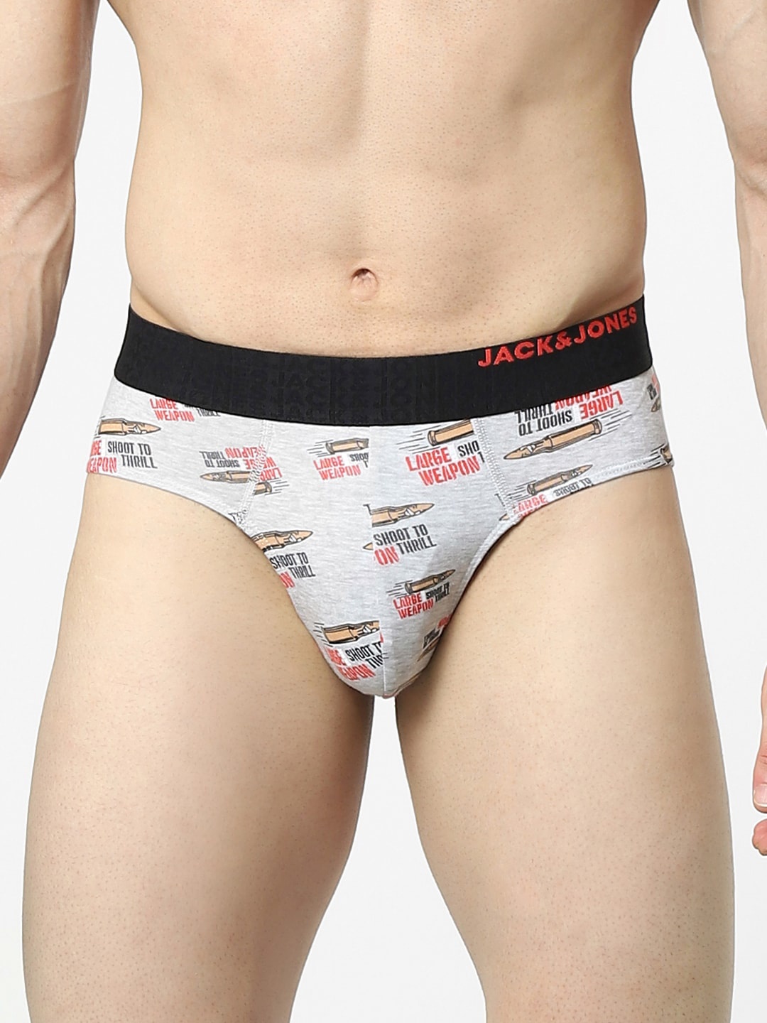 

Jack & Jones Men Grey Printed Briefs