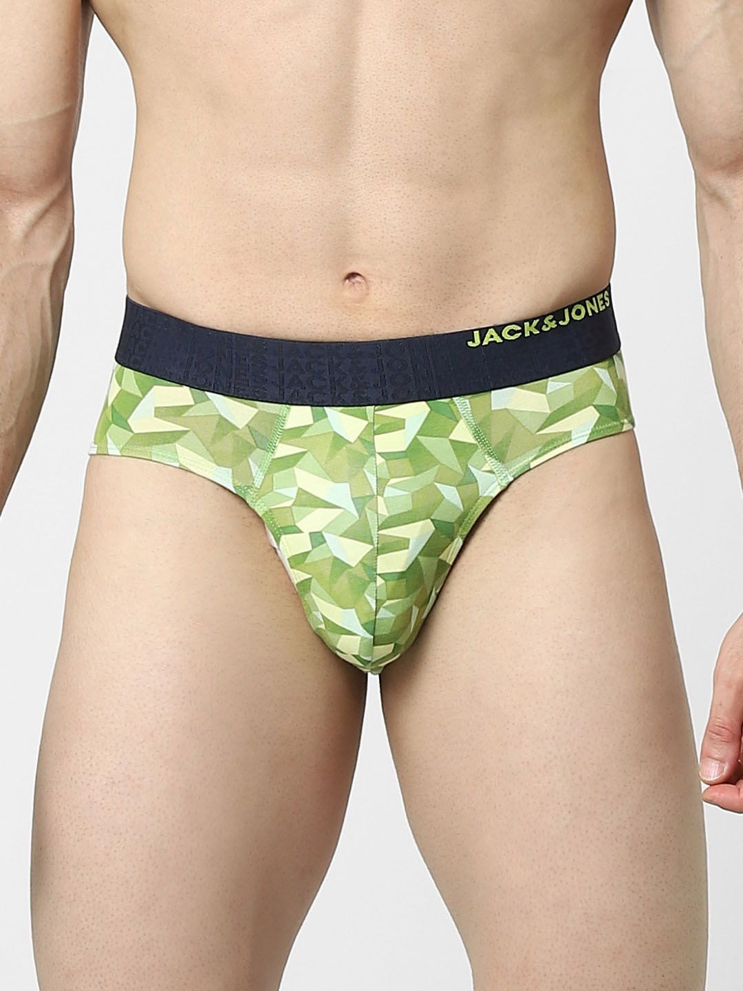 

Jack & Jones Men Green Printed Basic Briefs