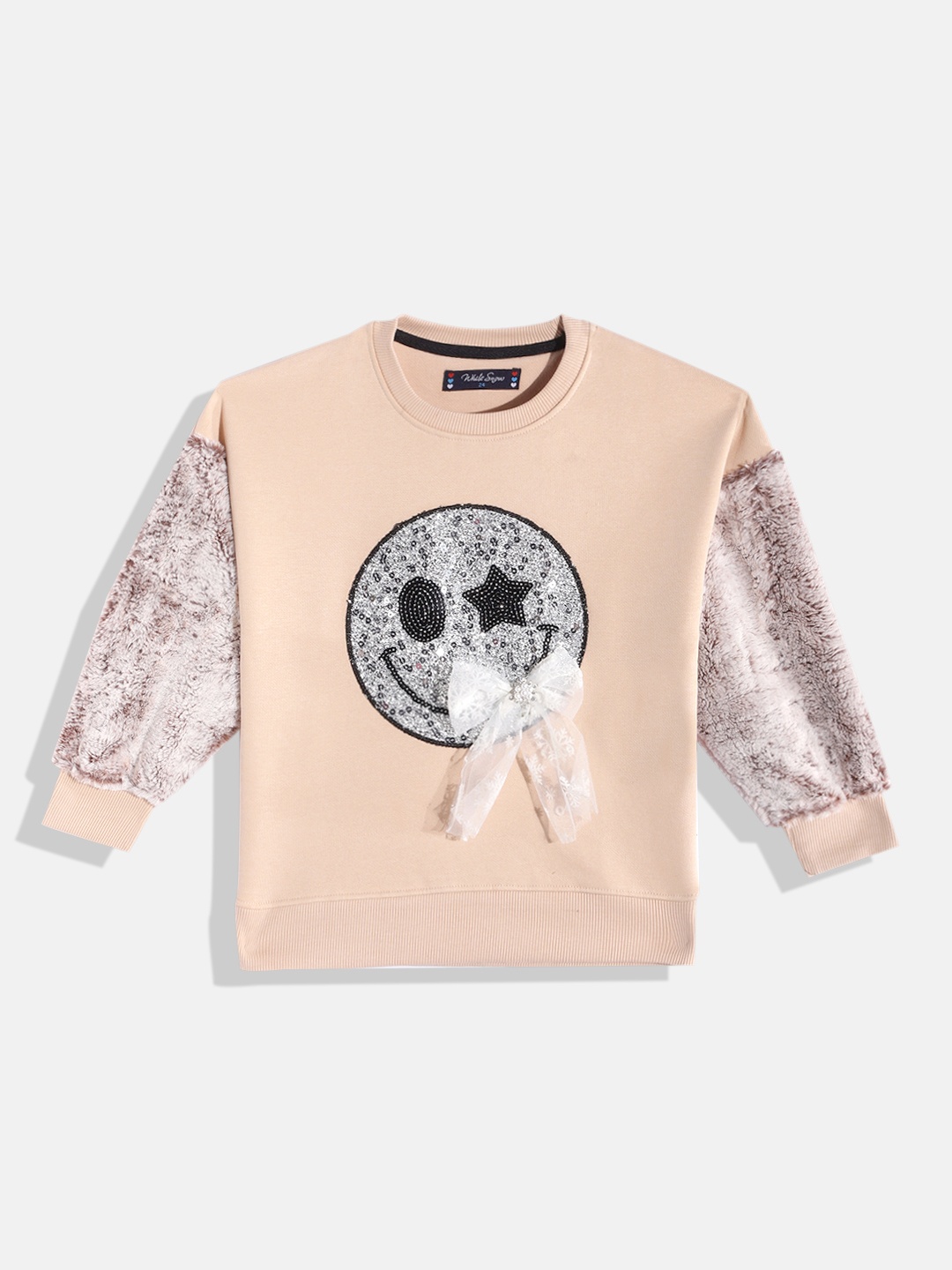 

White Snow Girls Beige Sweatshirt