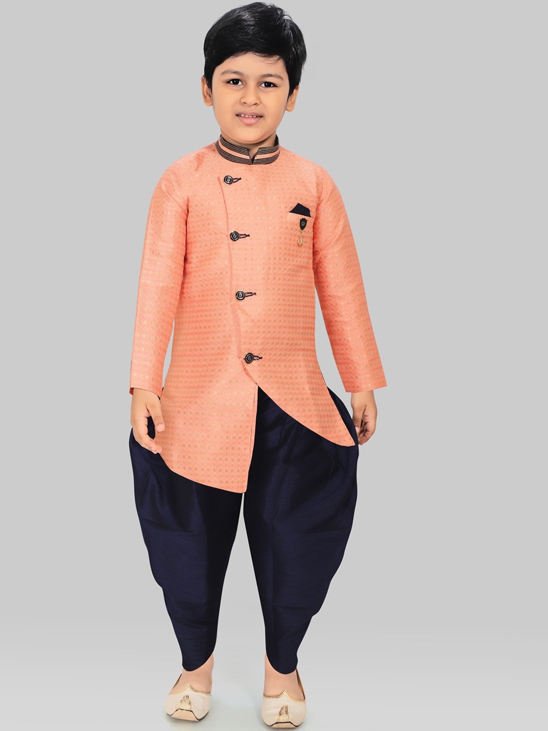 

SALWAR STUDIO Boys Pink Empire Kurti with Dhoti Pants