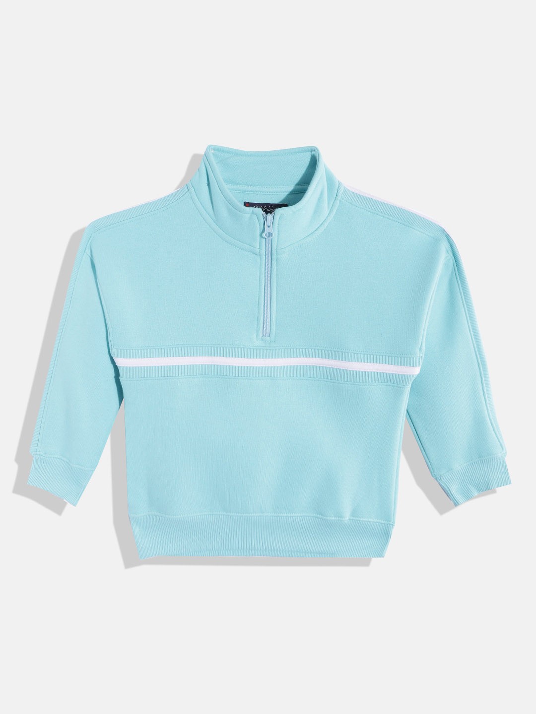 

White Snow Girls Blue Striped Sweatshirt