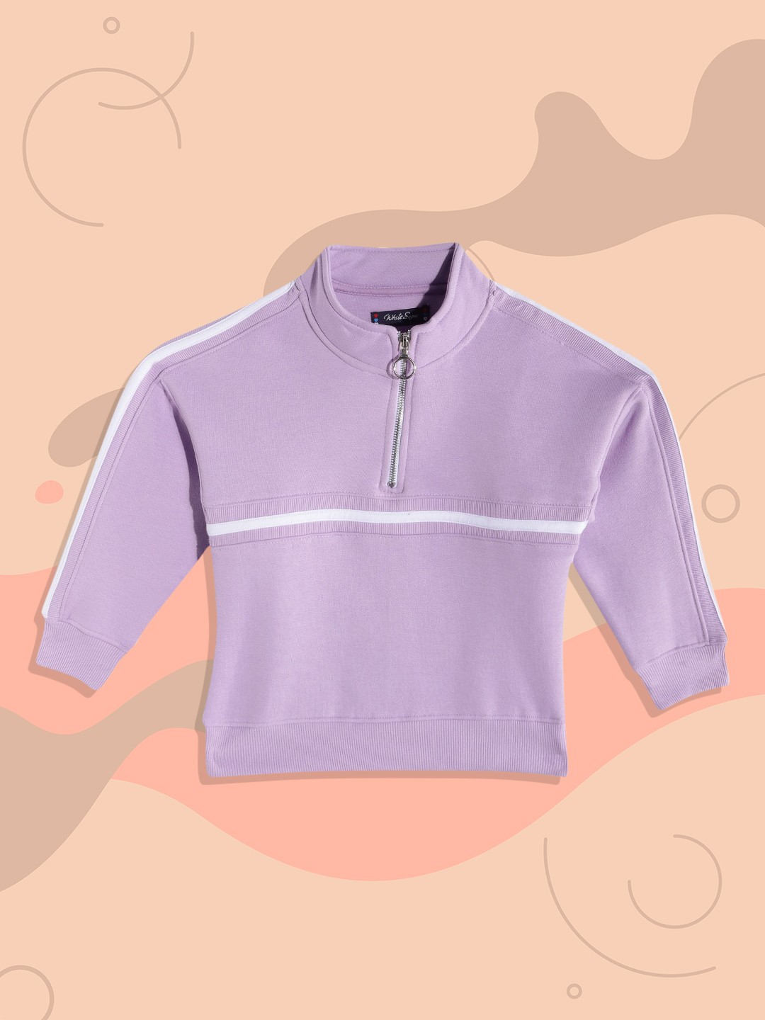 

White Snow Girls Lavender Solid Sweatshirt