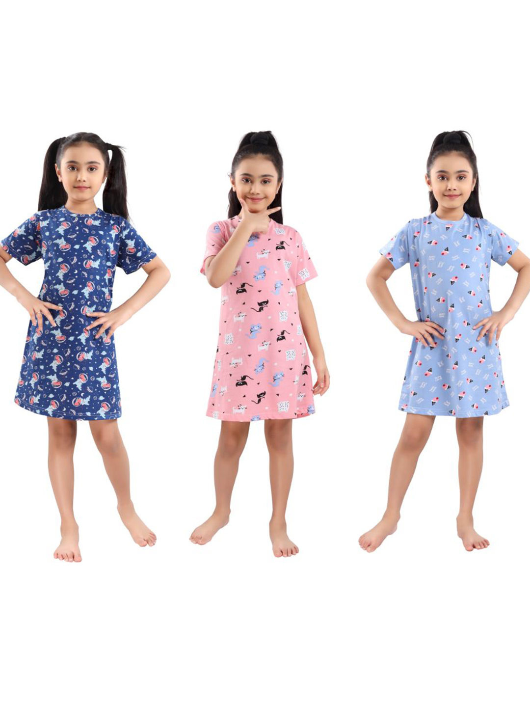 

9shines Label Girls Assorted Printed Nightdress