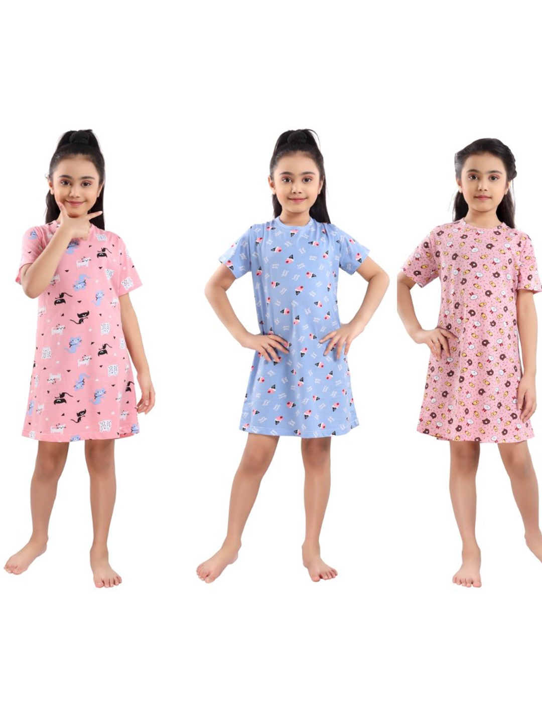 

9shines Label Girls Assorted Printed Nightdress