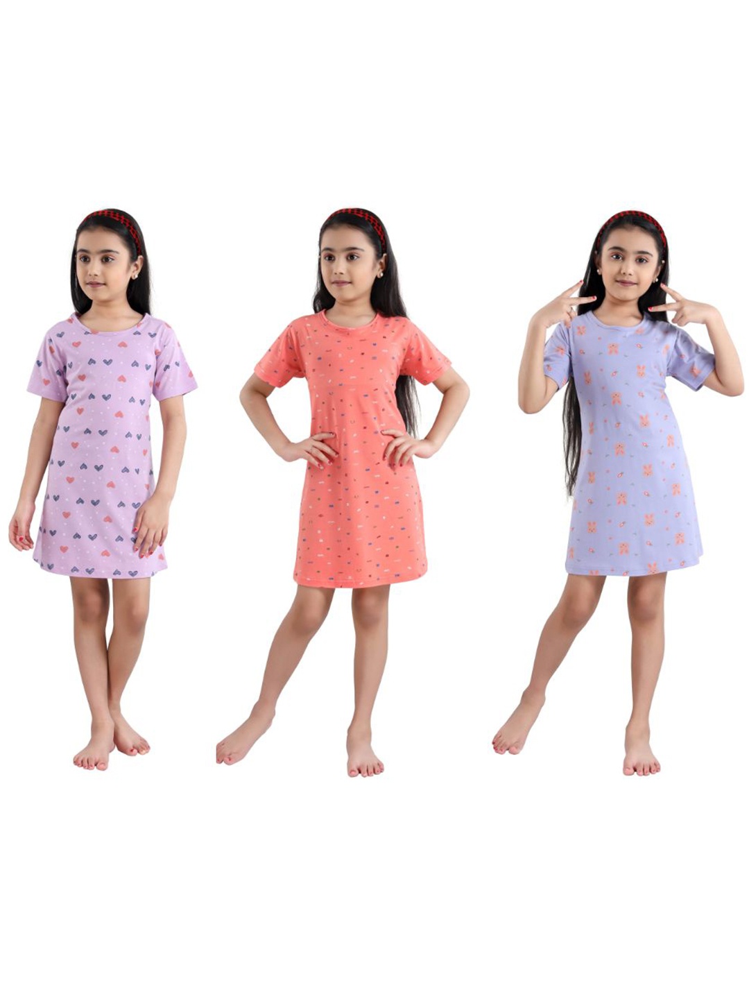 

9shines Label Girls Assorted Printed Nightdress