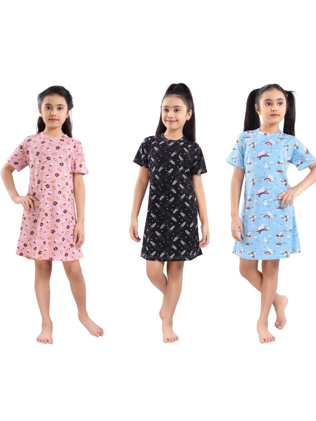 

9shines Label Girls Assorted Printed Nightdress