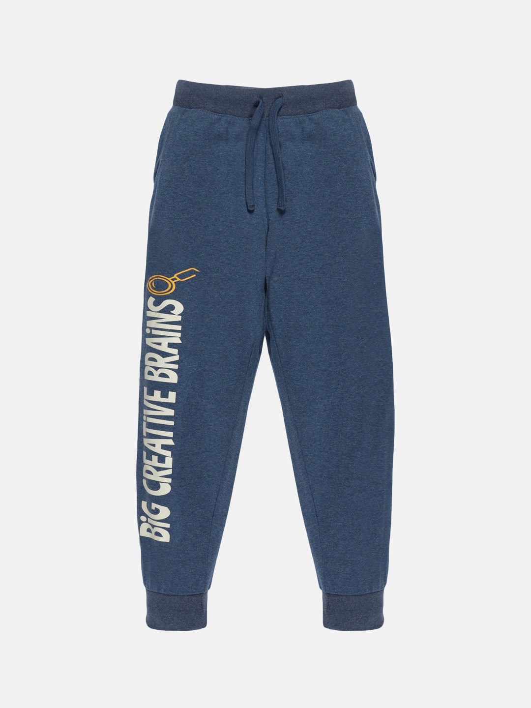 

KiddoPanti Boys Blue Printed Pure Cotton Joggers Track Pants