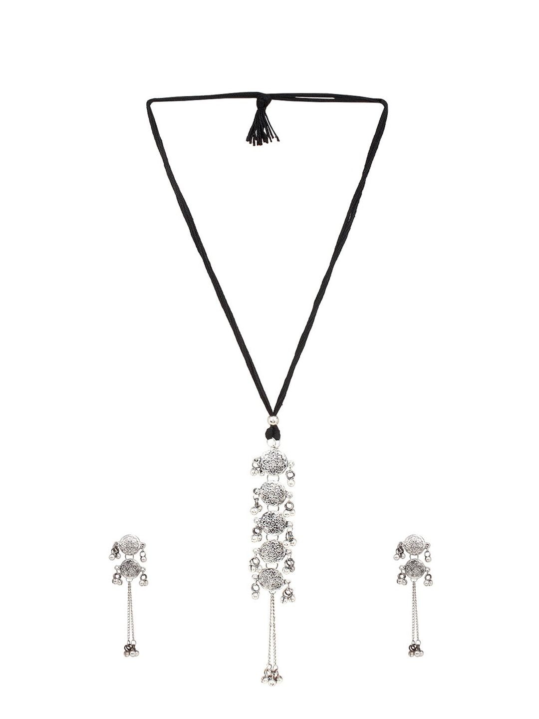 

CARDINAL Silver Oxidised Necklace Set