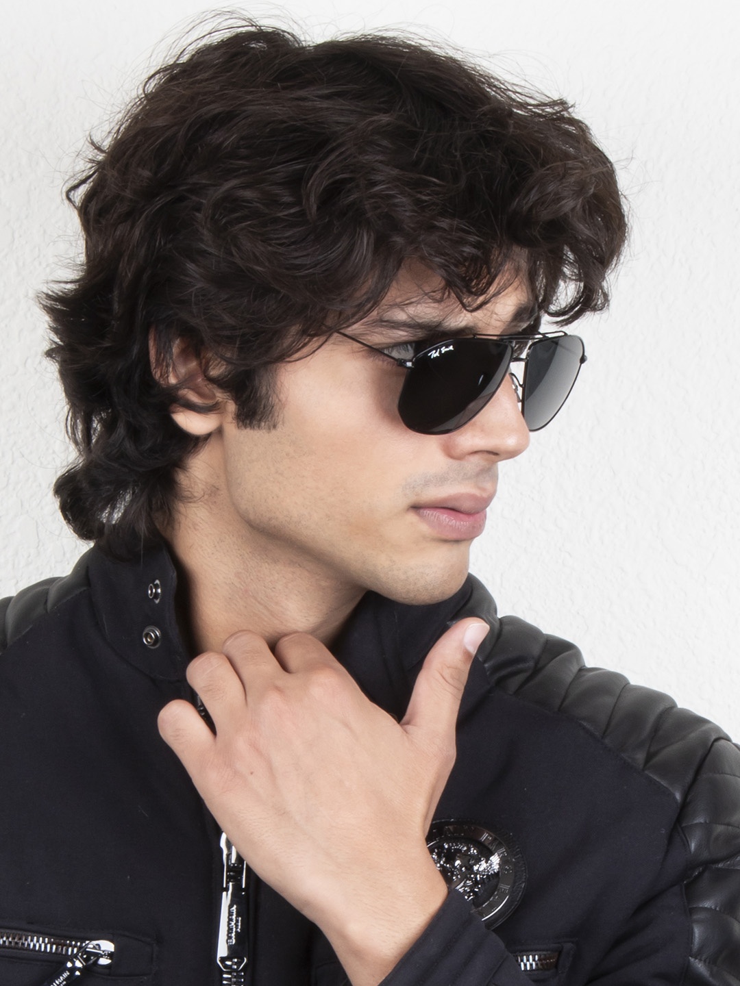 

Ted Smith Unisex Grey Lens & Black Aviator Sunglasses with UV Protected Lens