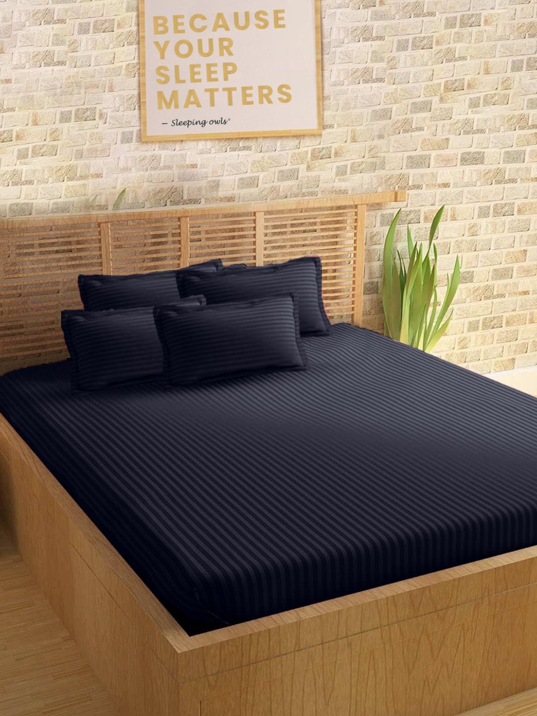 

Sleeping Owls- because your sleep matters Unisex Navy Blue Bedsheets