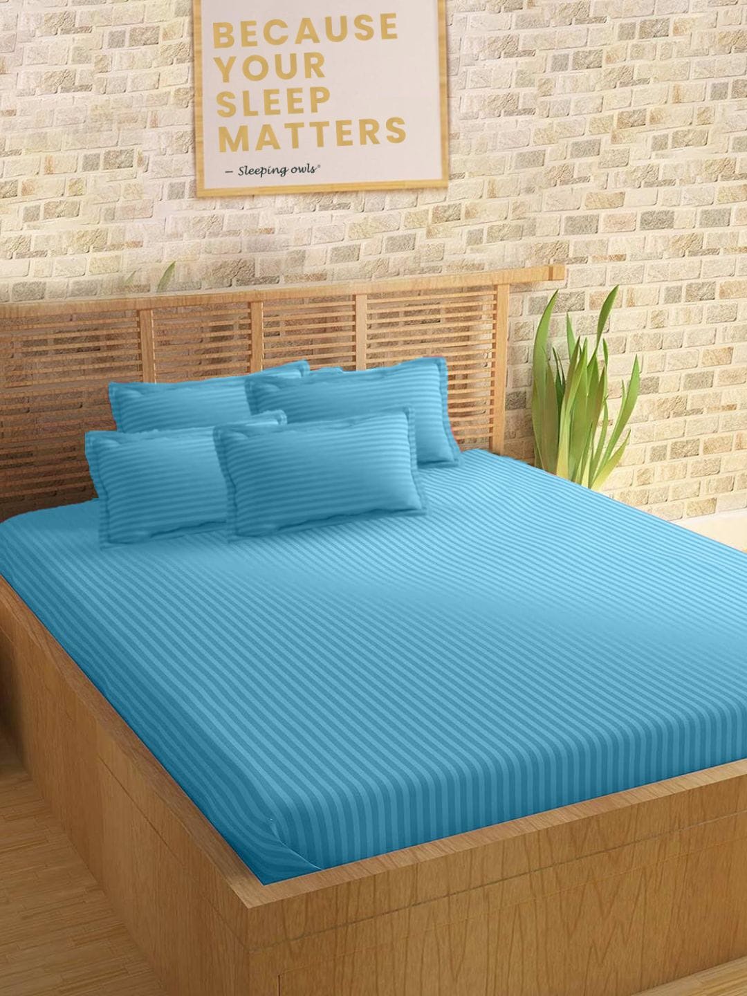 

Sleeping Owls- because your sleep matters Unisex Blue Bedsheets