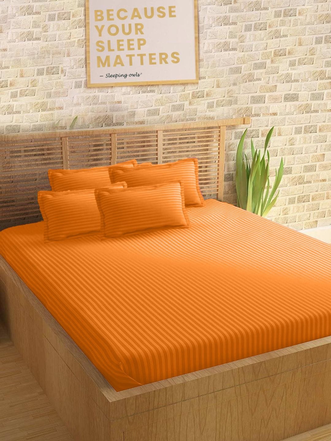 

Sleeping Owls- because your sleep matters Unisex Orange Bedsheets