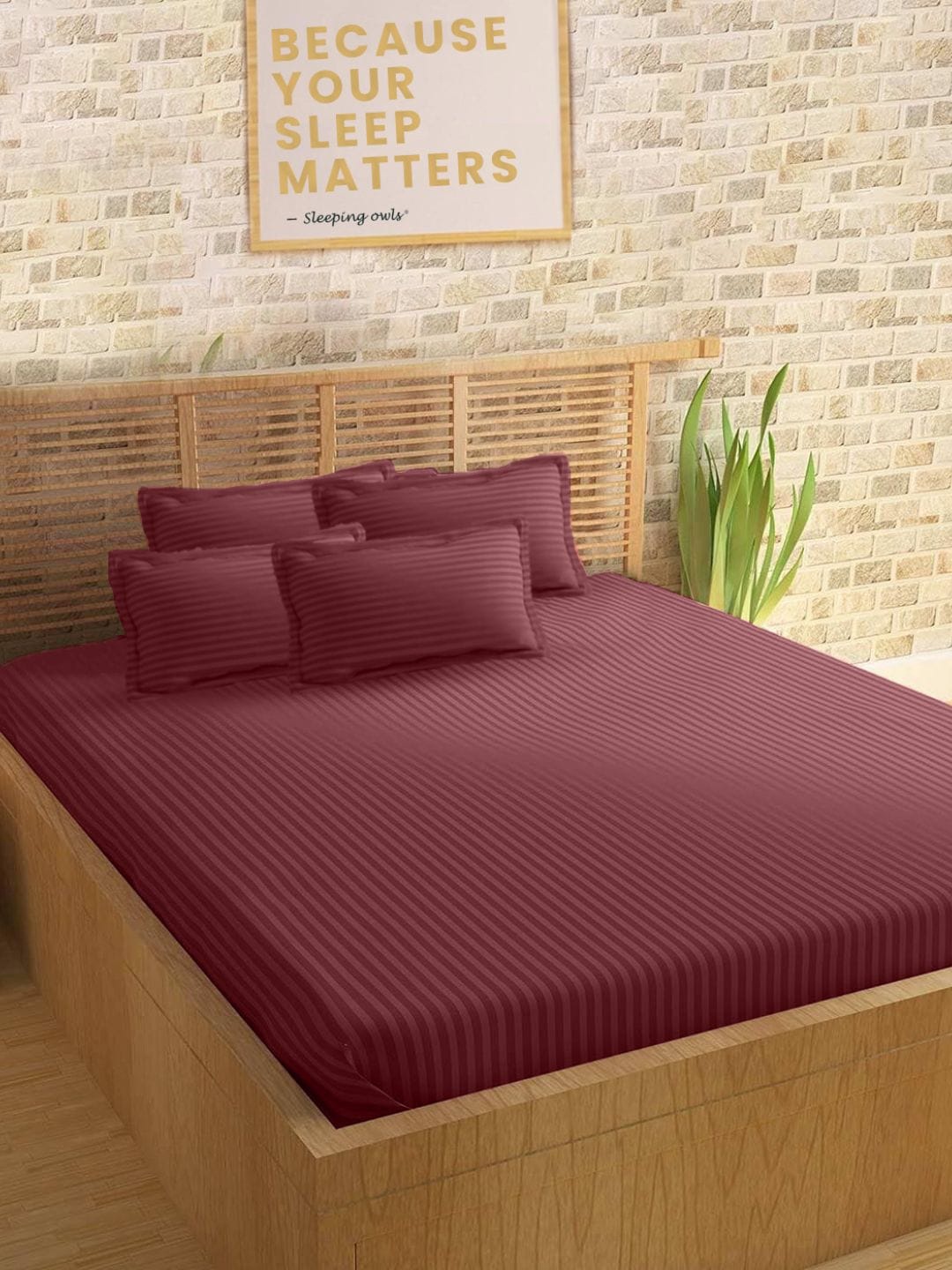 

Sleeping Owls- because your sleep matters Unisex Burgundy Bedsheets