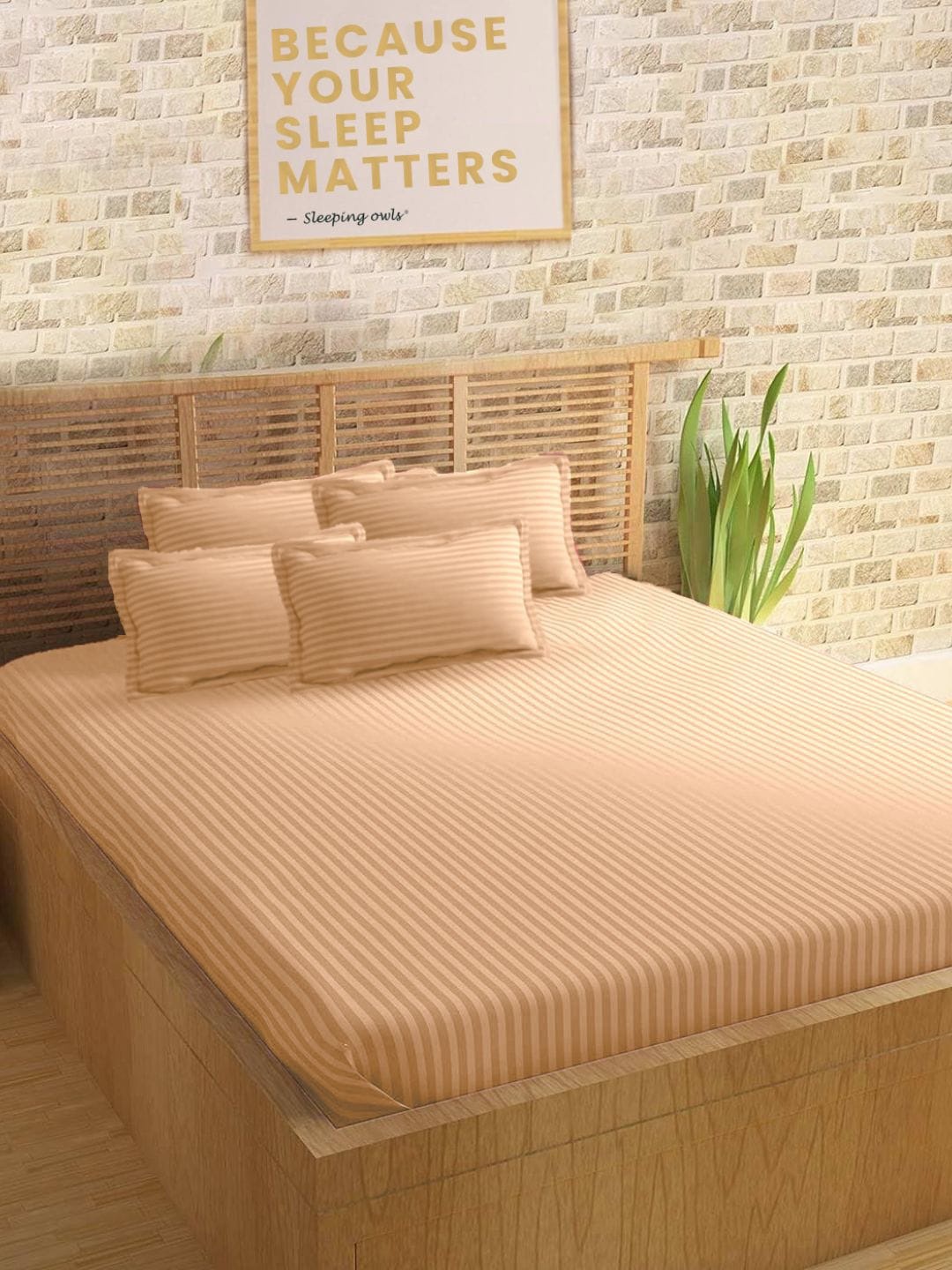 

Sleeping Owls- because your sleep matters Unisex Peach Bedsheets