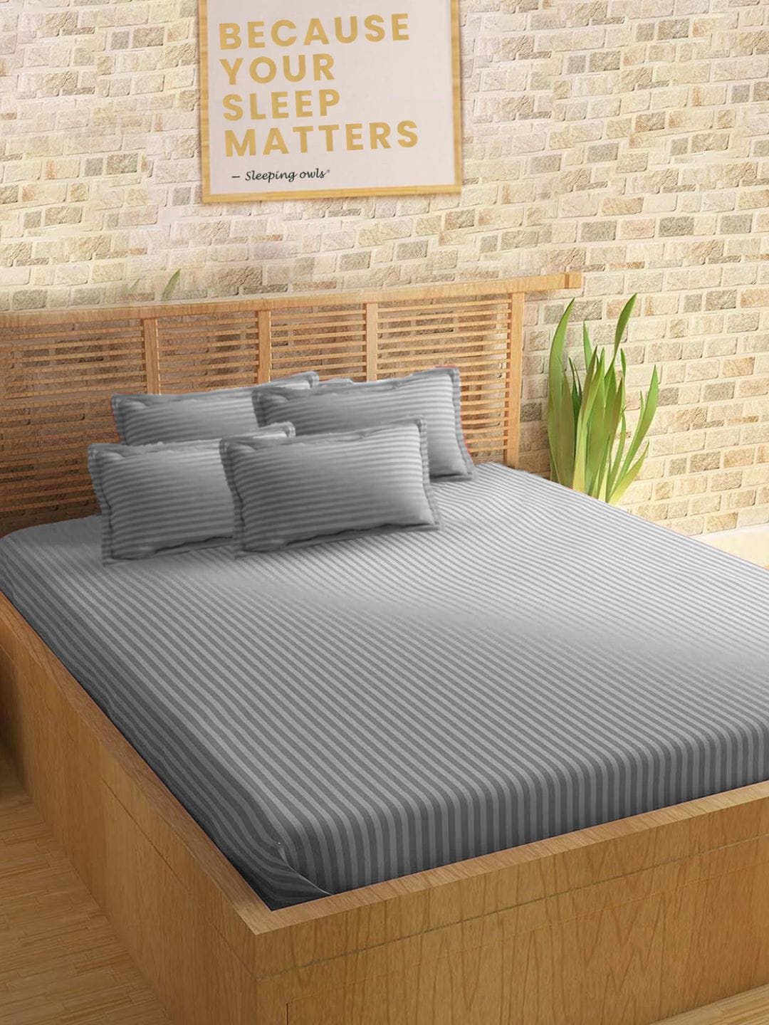 

Sleeping Owls- because your sleep matters Unisex Grey Bedsheets