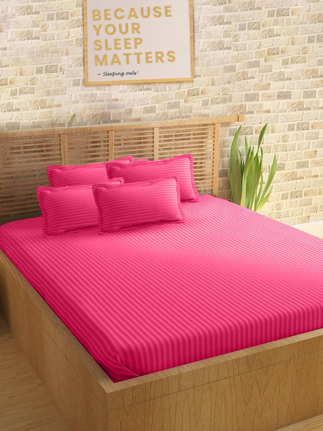 

Sleeping Owls- because your sleep matters Unisex Pink Bedsheets